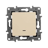 Переключатель 1-клавишный ETIKA, с подсветкой, скрытый монтаж, слоновая кость | код. 672315 | Legrand