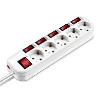 Сетевой фильтр Buro 500SH-5-SW-W 5м (5 розеток) белый (коробка) | код 1159732 | BURO
