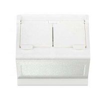 Плата наклонная защ. шторки на 2-мод. MD (RJ45 оптоволокно) 45х45мм бел. Simon Connect KB80-9