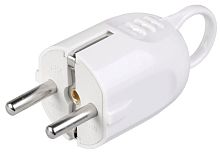 Вилка угловая с кольцом с заземлением, 16А IP20, белый, EVP12-16-01-K01 | код. EVP12-16-01-K01 | IEK