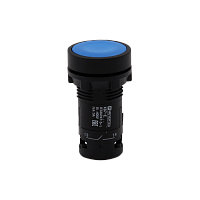 Кнопка плоская синяя с фиксацией, 1NO+1NC, IP54, пластик MTB7-EH65 | код 132697 | MEYERTEC