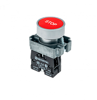 Кнопка плоская с маркировкой, красная, знак stop, 1NC,мет. MTB2-BAZ12434 | код 58169 | MEYERTEC