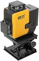 Уровень лазерный аккумуляторный самоуспокаивающийся Li-Ion мультипризменный 3х360град. зел. луч диапазон 20м FIT 18670