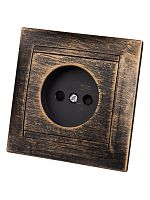 Розетка 2П 10А 250В с защ. шт. старинная бронза Лама TDM | код SQ1815-0751 | TDM