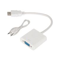 Переходник штекер HDMI - гнездо VGA, провод + шнур стерео 3,5 мм REXANT | код 17-6936 | REXANT