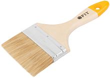 Кисть флейцевая "Стандарт-Плюс" натур. светлая щетина деревянная ручка 4дюйм (100мм) FIT 01048