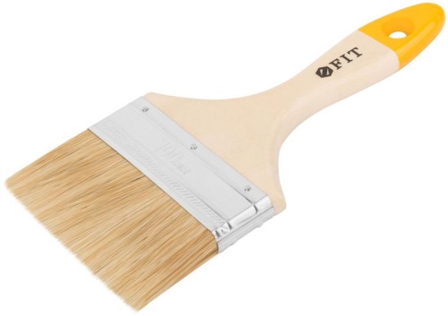 Кисть флейцевая "Стандарт-Плюс" натур. светлая щетина деревянная ручка 4дюйм (100мм) FIT 01048 Кисть флейцевая "Стандарт-Плюс" натур. светлая щетина деревянная ручка 4дюйм (100мм) FIT 01048