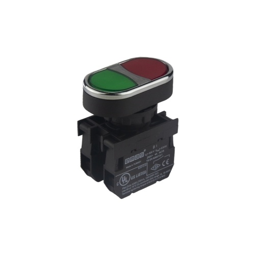 Кнопка сдвоенная красно-зеленая (1НО+1НО) | код B101K20KY | EMAS Кнопка сдвоенная красно-зеленая (1НО+1НО) | код B101K20KY | EMAS