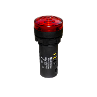 Зуммер с подсветкой, 80дБ, красный, 220V AС, IP65, пластик MT22-SM220E | код 137327 | MEYERTEC