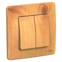 Выключатель 2-клавишный BLANCA, скрытый монтаж, ясень | код. BLNVS010505 | Schneider Electric