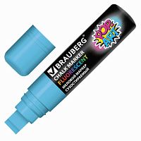 Маркер меловой BRAUBERG POP-ART, сухостираемый, для гладких поверхностей, 15мм, ГОЛУБОЙ, 151543 | код 151543 | BRAUBERG