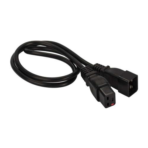 Шнур питания с блокировкой C19-C20, 3х1.5, 220В, 16А, черный, 5 метров | код LAN-PP19L/20-5.0-BK | LANMASTER