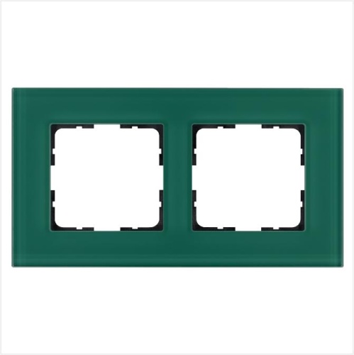 Рамка 2-постовая, стекло цвет Лазурный | код G1002GJ | Jasmart Рамка 2-постовая, стекло цвет Лазурный | код G1002GJ | Jasmart