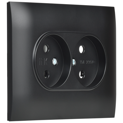SKANDY Розетка 2-местная без заземления без защитных шторок 10А в сборе SK-R10Bl черный IEKновинка | код SK-R20-10-K02-F | IEK фото 3