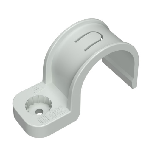 Крепеж-скоба пластиковая односторонняя для прямого монтажа атмосферостойкая серая в п/э d32 мм (5шт/300шт уп/кор) Промрукав | код PR13.0400 | ПРОМРУКАВ Крепеж-скоба пластиковая односторонняя для прямого монтажа атмосферостойкая серая в п/э d32 мм (5шт/300шт уп/кор) Промрукав | код PR13.0400 | ПРОМРУКАВ