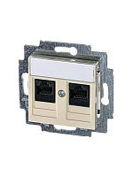 Розетка информационная ABB Levit двойная 2хRJ45 категория 5e слоновая кость 5014H-A51018 17W | код 2CHH295118A6017 | ABB