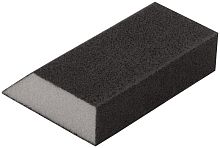Губка шлифовальная угловая 100х70х25мм Р 240 средняя жесткость алюм./оксидная FIT 38377