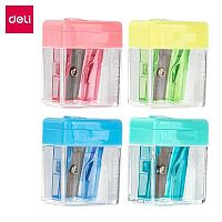 Точилка для карандашей ручная Deli E0574 Cubic 1 отверстие пластик ассорти дисплей | код 431658 | DELI