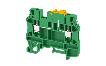 Клемма проходная винтовая 2,5 мм2 с размыкателем, с тестовым гнездом, на 2 подключения, зеленая DUTKD2.5TS-GREEN | код 1702160003 | Elmex