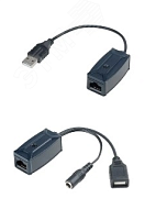 Удлинитель USB 1хRJ45, 1хUSB-A, до 12/1.5 Мб/c до 70/300 м | код UE01 | SC&T