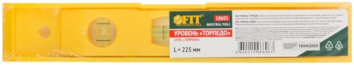 Уровень "Торпедо" пластиковый 3 глазка магнитный 225мм FIT 18601 фото 3