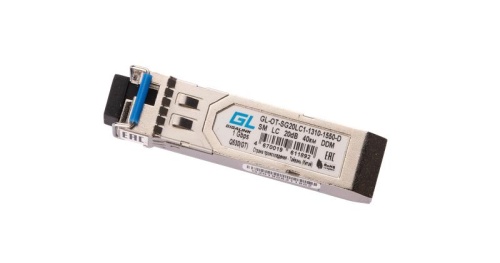 Модуль GIGALINK SFP, WDM, 1Гбит/c, одно волокно SM, LC, Tx:1310/Rx:1550 нм, DDM, 20 дБ (до 40 км) | код GL-OT-SG20LC1-1310-1550-D | GIGALINK