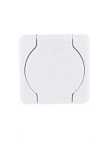 Розетка 1-м ОП с крышкой VIOLA с заземл. бел. LEZARD 751-0200-123