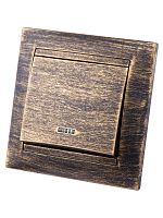 Выключатель 1 кл. с подсветкой 10А старинная бронза Лама TDM | код SQ1815-0746 | TDM