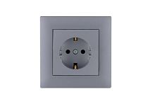 Розетка 1-м Karea RIZZ STAR с заземл. сер. Makel 88065028