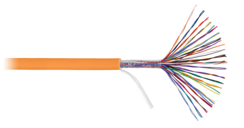 Кабель NIKOLAN U/UTP 25 пар, Кат.5 (Класс D), 100МГц, одножильный, BC (чистая медь), 24AWG (0,50мм), внутренний/внешний, LSZH -40C нг(А)-HFLTx, оранжевый 500м - гарантия: 1 год | код NKL 5115C-OR | NIKOLAN
