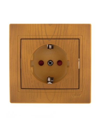 Розетка 1-м СП Mira 16А IP20 с заземл. защ. шторки керамика ольха LEZARD 701-0701-124 Розетка 1-м СП Mira 16А IP20 с заземл. защ. шторки керамика ольха LEZARD 701-0701-124