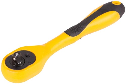 Вороток (трещотка), механизм легированная сталь 40Cr, полностью прорезиненная ручка, 1/4'', 72 зубца | код 62358 | FIT фото 2