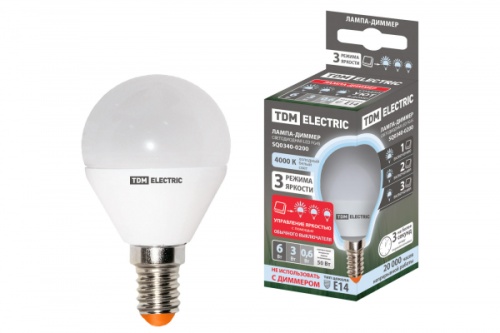 Лампа светодиодная FG45-6 Вт-230 В-4000 К–E14 Лампа-ДИММЕР TDM | код SQ0340-0200 | TDM Лампа светодиодная FG45-6 Вт-230 В-4000 К–E14 Лампа-ДИММЕР TDM | код SQ0340-0200 | TDM