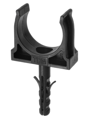 Крепеж-клипса для трубы 25 мм с дюбелем (100 шт.) черная TDM | код SQ0405-0193 | TDM Крепеж-клипса для трубы 25 мм с дюбелем (100 шт.) черная TDM | код SQ0405-0193 | TDM