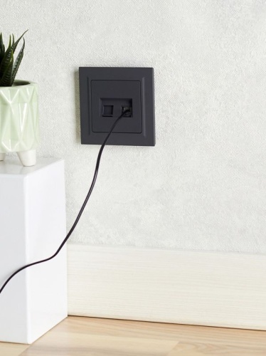 BRITE Розетка компьютерная двойная RJ45 кат.5E РК10-2-БрГ графит | код. BR-K20-1-K53 | IEK фото 8