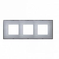 Рамка 3 поста 27 PLAY, серый полупрозрачный | код. 2700637-112 | Simon