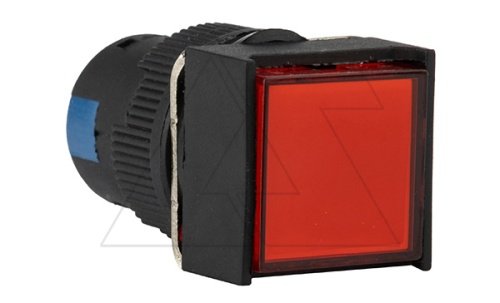 Кнопка плоская LA115-C, возврат, красная, квадратная, без подсветки, 1NO+1NC, 16mm, IP40 | код LA115-C-11F/R | GQELE