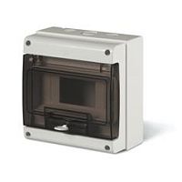 Щит модульный навесной M190, 8M, дымчатая дверь, 184x190x106mm, IK07, IP66, серия DOMINO | код 672.2008 | Scame