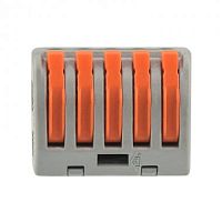 Строительно-монтажные клеммы СМК-415 5 отверстий, 0.08-2.5мм2 (50шт в упаковке) (ANDELI) | код ADL15-997 | ANDELI