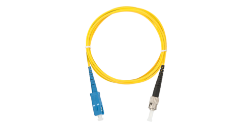 Шнур NIKOMAX волоконно-оптический, переходной, одномодовый 9/125мкм, стандарта OS2, SC/UPC-ST/UPC, одинарный, LSZH нг(A)-HFLTx, 2мм, желтый, 1м | код NMF-PC1S2C2-SCU-STU-001 | NIKOMAX