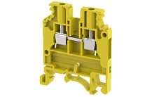 Клемма проходная винтовая 2,5 мм2, на 2 подключения, желтая KUT2.5N-Y | код 1102010004 | Elmex