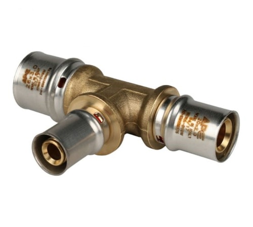 Тройник переходной 26х16х26 для металлопластиковых труб прессовой | код RG008S9BH3OHOO | STOUT