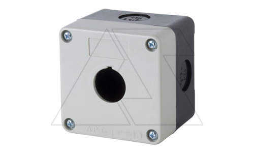 Корпус для поста кнопочного, пластик, серый/черный, 1 место, 72.5?72.5?58.5mm, IP65 | код XK-A1/-Y | АРТ