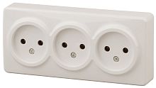 Розетка 3х2P, 16A-250В, ОУ, Эра Эксперт, сл.кость, 11-2207-02 | код Б0020698 | ЭРА