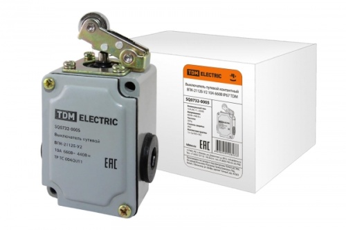 Выключатель путевой контактный ВПК-2112Б-У2, 10 А, 690 В, IP67 TDM | код SQ0732-0005| TDM