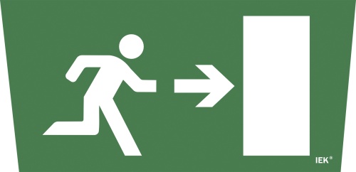 Самоклеящаяся этикетка 240х90мм "Выход/стрелка направо" для ССА 5043 | код LPC10-1-31-28-VNAPR | IEK