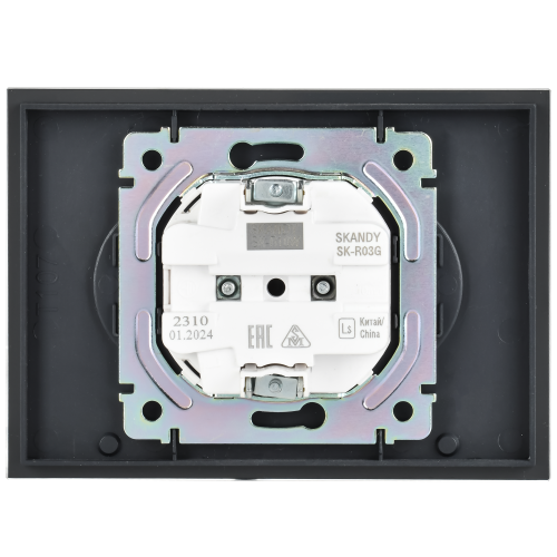 SKANDY Роз. 2-я без з/к/ш стекло 10А SK-R03G граф. IEK | код SK-R20-10-K53 | IEK фото 2