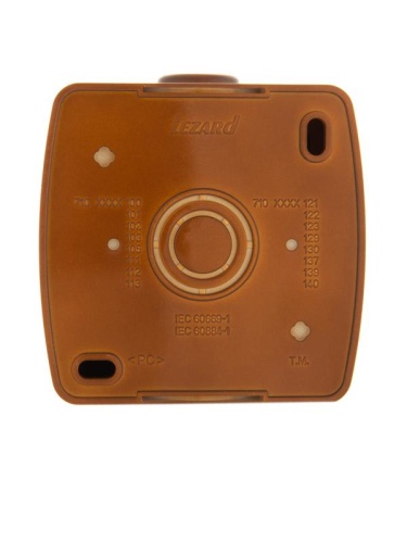 HATA Розетка с заземлением с крышкой керамика сосна | код 710-0800-123 | LEZARD