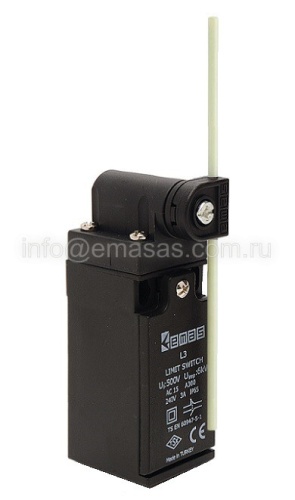 Выключатель концевой быстрого переключения угловой многонаправленный с пластмассовой консолью, регулируемым рычагом (1НО+1НЗ), L3K13REF121 | код L3K13REF121 | EMAS