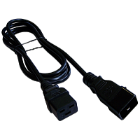 Шнур питания C19-C20, 3х1.5, 220В, 16А, черный, 1 метр | код LAN-PP19/20-1.0-BK | LANMASTER